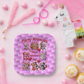 Valentijnsdag dansende koppels "feestbeesten" papieren bordje (Feest)