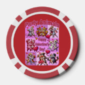 Valentijnsdag dansende koppels "feestbeesten" poker chips (Achterkant)
