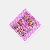 Valentijnsdag dansende koppels "feestbeesten" servet (Hoek)