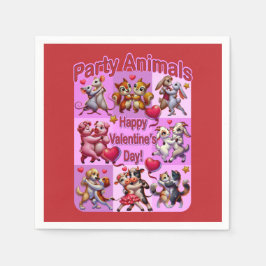 Valentijnsdag dansende koppels "feestbeesten" servet