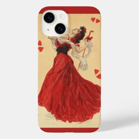 Valentijnsdag, Dansende Lady Red Hearts Case-Mate iPhone Case (Achterkant)