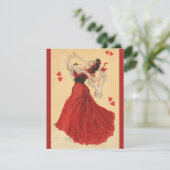  Valentijnsdag, Dansende Lady Red Hearts Feestdagenkaart (Staand voorkant)
