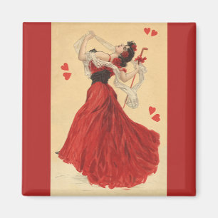 Valentijnsdag, Dansende Lady Red Hearts Magneet