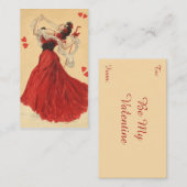  Valentijnsdag, Dansende Lady Red Hearts Notitiekaartje (Voorkant / Achterkant)