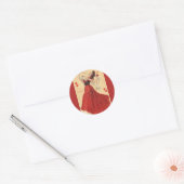  Valentijnsdag, Dansende Lady Red Hearts Ronde Sticker (Envelop)