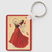 Valentijnsdag, Dansende Lady Red Hearts Sleutelhanger (Achterkant)