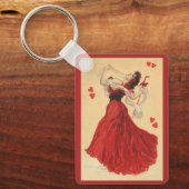 Valentijnsdag, Dansende Lady Red Hearts Sleutelhanger (Voorkant)