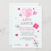 Valentijnsdag Dansfeest Uitnodiging (Voorkant / Achterkant)