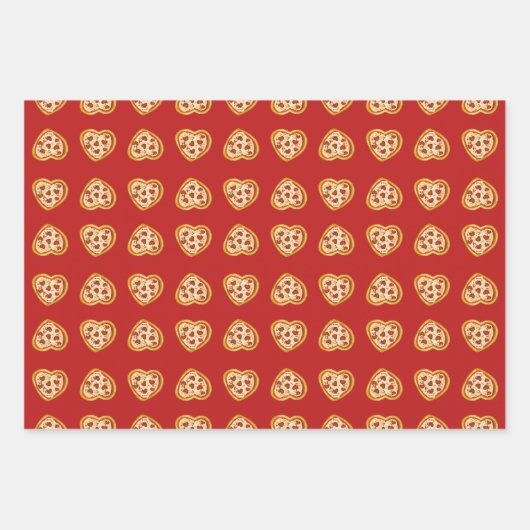 Valentijnsdag Dat is meer een pizza mijn hart Inpakpapier Vel (Voorkant 3)