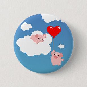 Valentijnsdag: De knop Wings of Love-badge Ronde Button 5,7 Cm