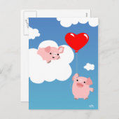 Valentijnsdag: De Vleugels van Liefde briefkaart (Voorkant / Achterkant)