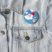 Valentijnsdag: De Wings of Love knoppenbadge Ronde Button 5,7 Cm (In situ)