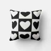 Valentijnsdag decor zwart-wit kussen (Achterkant)