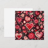 Valentijnsdag decoratief hart feestdagenkaart (Voorkant / Achterkant)