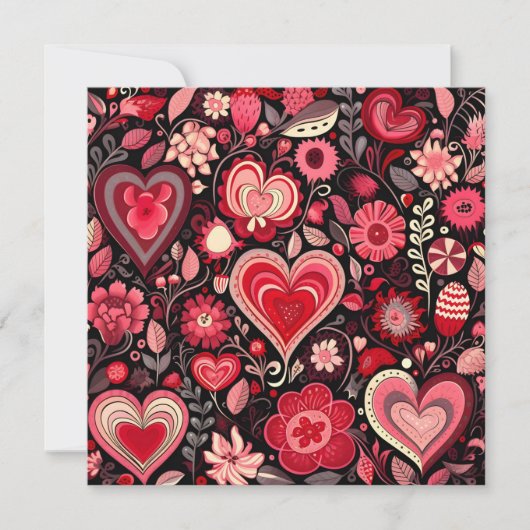 Valentijnsdag decoratief hart feestdagenkaart (Voorkant)