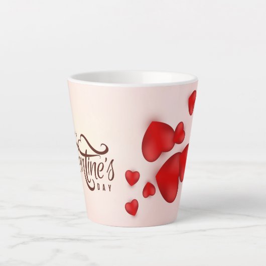 Valentijnsdag decoratieve banner latte mok (Voorkant)