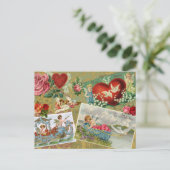 Valentijnsdag Decoupage, Angels, Flower Feestdagenkaart (Staand voorkant)