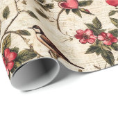 Valentijnsdag Decoupage  Hart Bloemen Cadeaupapier (Rol Hoek)