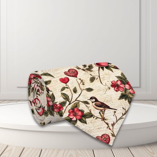 Valentijnsdag Decoupage  Hart Bloemen Stropdas