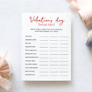 Valentijnsdag Denk Snel, Denk Snel feestkaart Kaart