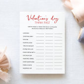 Valentijnsdag Denk snel, denk snel partij Kaart