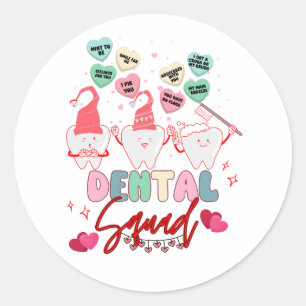 Valentijnsdag Dental Squad Coworkers Groep Match Ronde Sticker