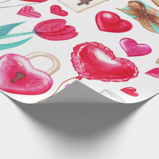 Valentijnsdag Design Cadeaupapier (Hoek)