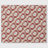 Valentijnsdag Design met Rozen en harten Cadeaupapier (Vlak)