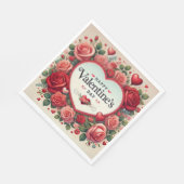Valentijnsdag Design met Rozen en harten Servet (Hoek)