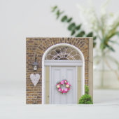 Valentijnsdag deur wenskaart feestdagenkaart (Staand voorkant)