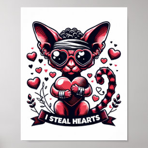 Valentijnsdag Devon Rex Cat I steelt harten Poster