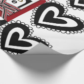 Valentijnsdag die papier met opbergpapier pakt (Hoek)