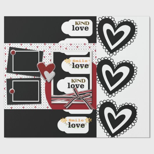 Valentijnsdag die papier met opbergpapier pakt (Vlak)