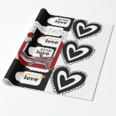 Valentijnsdag die papier met opbergpapier pakt (Uitgerold)