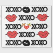 Valentijnsdag die papier met Xoxo-vogel pakt (Vlak)