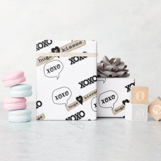 Valentijnsdag die papier verpakt Xoxo-harten (Baby Shower)