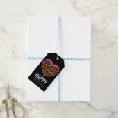Valentijnsdag Dierenprint Hart Hart  Cadeaulabel (Met Touw)