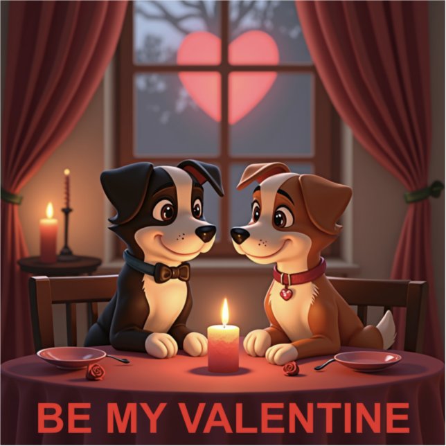 Valentijnsdag Diner 4 2 Foto Sculptuur Staand Fotobeeldje (Voorkant)