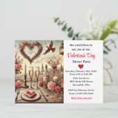 Valentijnsdag diner kaart (Staand voorkant)