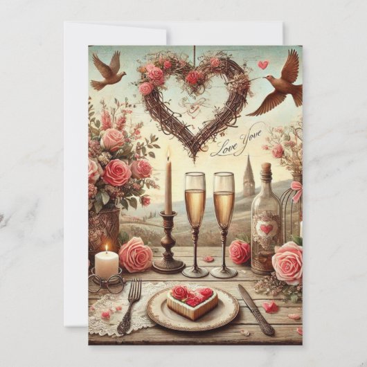 Valentijnsdag diner kaart (Achterkant)