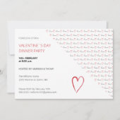 Valentijnsdag Dinerfeest Modern Script Feestdagenkaart (Voorkant)