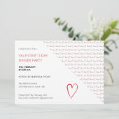 Valentijnsdag Dinerfeest Modern Script Feestdagenkaart (Staand voorkant)