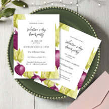 Valentijnsdag dinerfeest waterverf biet
