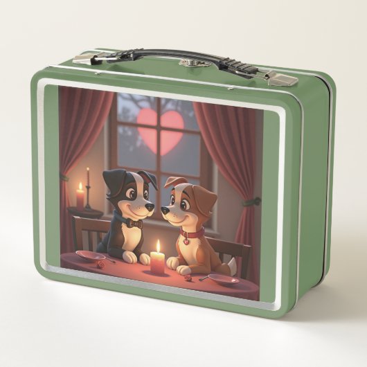 Valentijnsdag Dinner 4 2 Metal Lunchbox (Achterkant)