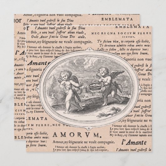 Valentijnsdag Dinner Dance  Cupids Kaart (Voorkant / Achterkant)