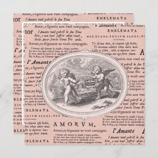 Valentijnsdag Dinner Dance Cupids Kaart (Voorkant / Achterkant)