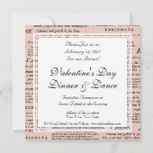 Valentijnsdag Dinner Dance  Cupids Kaart (Achterkant)