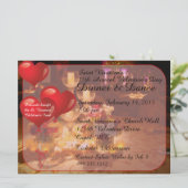 Valentijnsdag Dinner Dance Invitations Kaart (Staand voorkant)