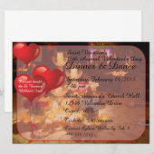 Valentijnsdag Dinner Dance Invitations Kaart (Voorkant / Achterkant)
