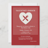 Valentijnsdag Dinner Invitation Kaart (Voorkant)
